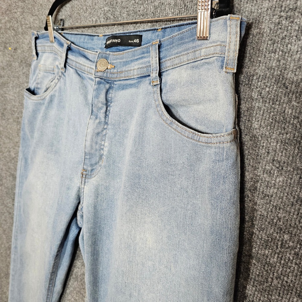 Marfinno Mens Slim Fit Light Wash Blue Denim Jeans Size 46 542790625 - Picture 3 of 16